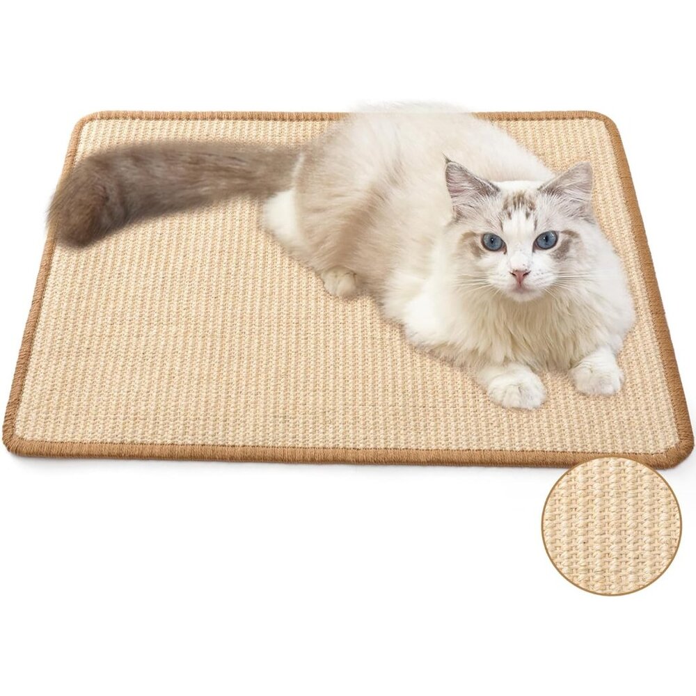 Cat Scratcher Mat, 23.6 X 15.7 Inch Natural Sisal Cat Scratch Mats, Horizontal C